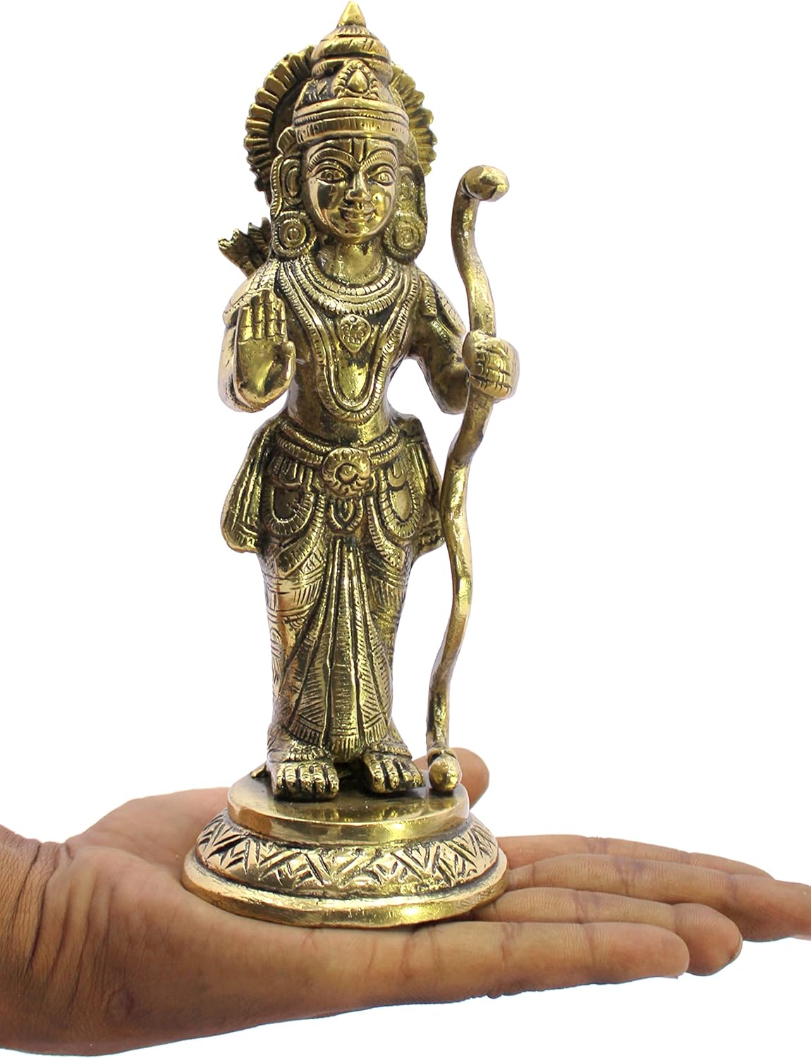ESPLANADE Brass Shri Ram Murti Idol Statue Sculpture | Decorative Items - Home Decor | Golden - 7.5" Inches