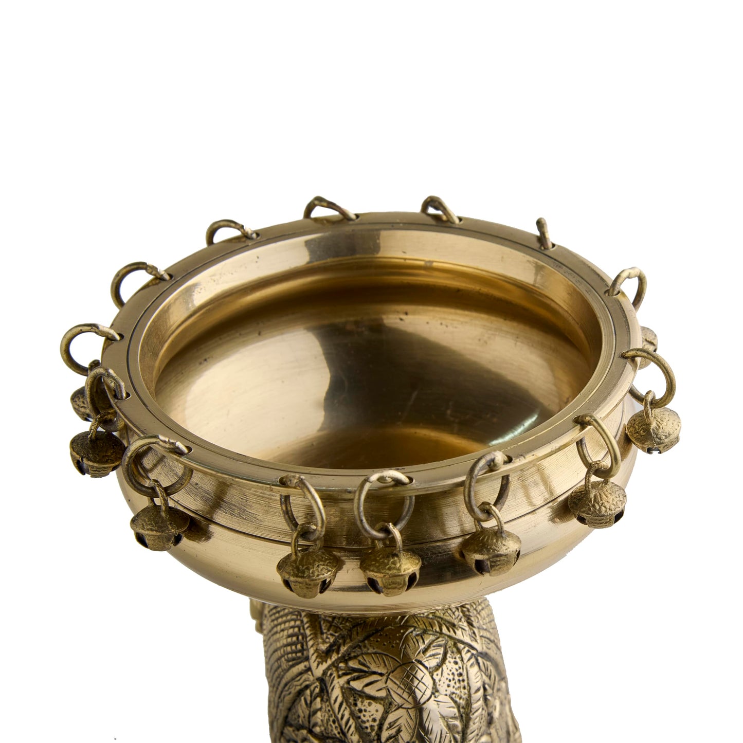 ESPLANADE Brass Elephant Urli Bowl – Traditional Home Décor Showpiece for Floating Flowers, Candle Lamps, Temple Room & Diwali Festive Decoration – Ethnic Elephant Sculpture Bowl