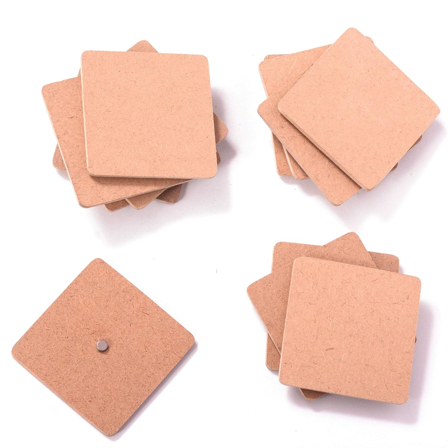 IVEI DIY MDF Wood Sheet Craft Magnet - Plain MDF Fridge Magnet Blanks Cutouts for Painting Wooden Sheet Craft, Decoupage, Resin Art Work & Decoration, Square 2 in x 2 in