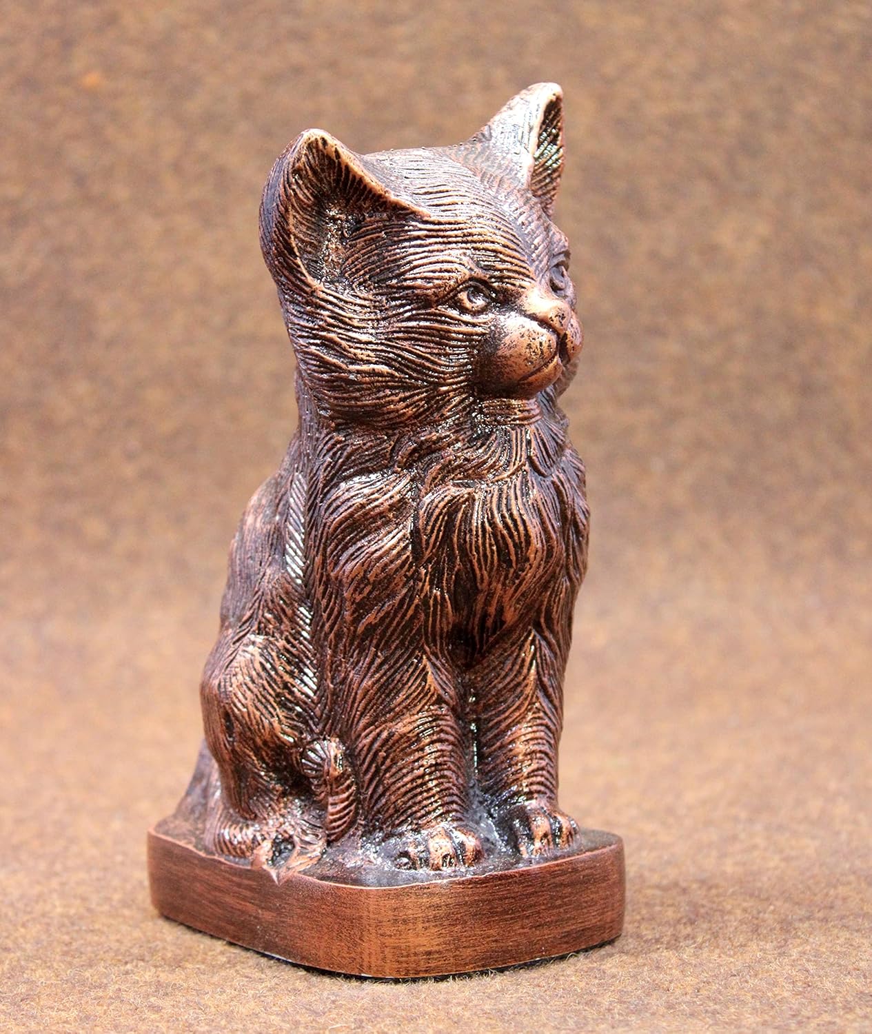 ESPLANADE- Cat kitten shape cremation urn | Memorial Human Ashes Container Jar Pot | Burial Funeral Urns | Copper- Size - 9 inches.