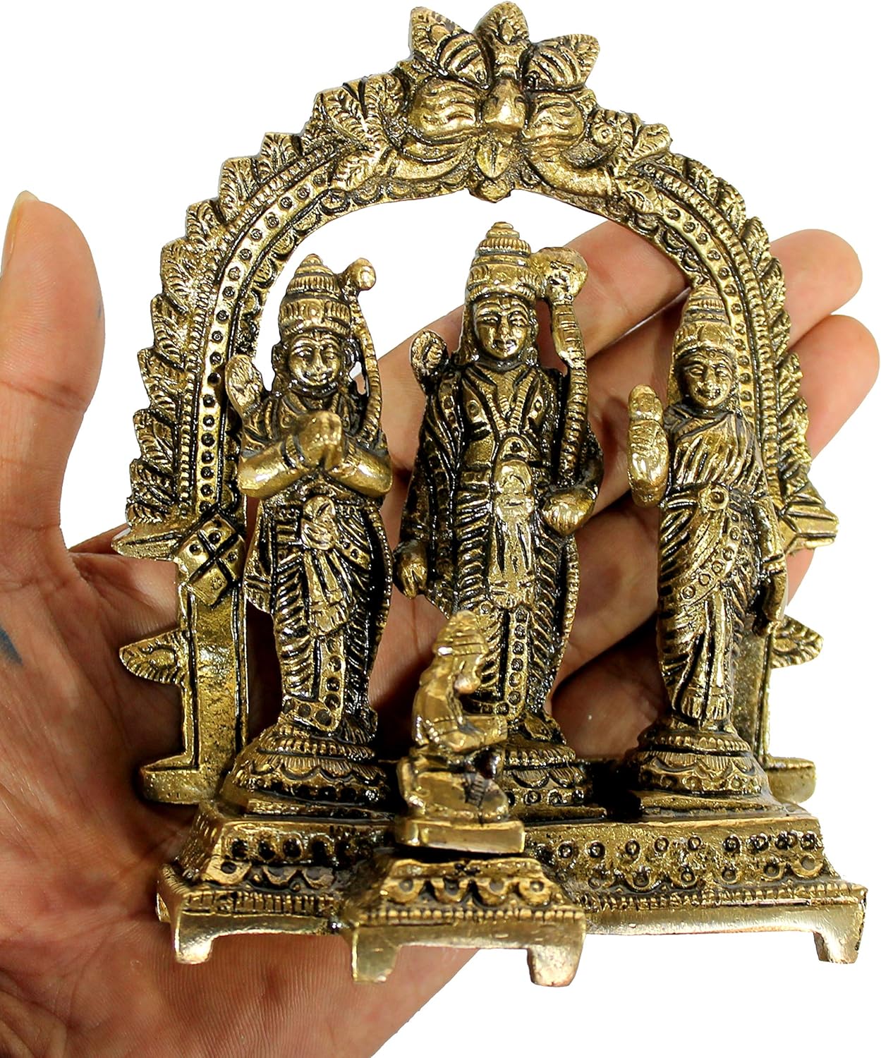 eSplanade Brass Ram Darbar (Rama, Sita, Laxman, Hanuman) Murti Idol Statue Sculpture