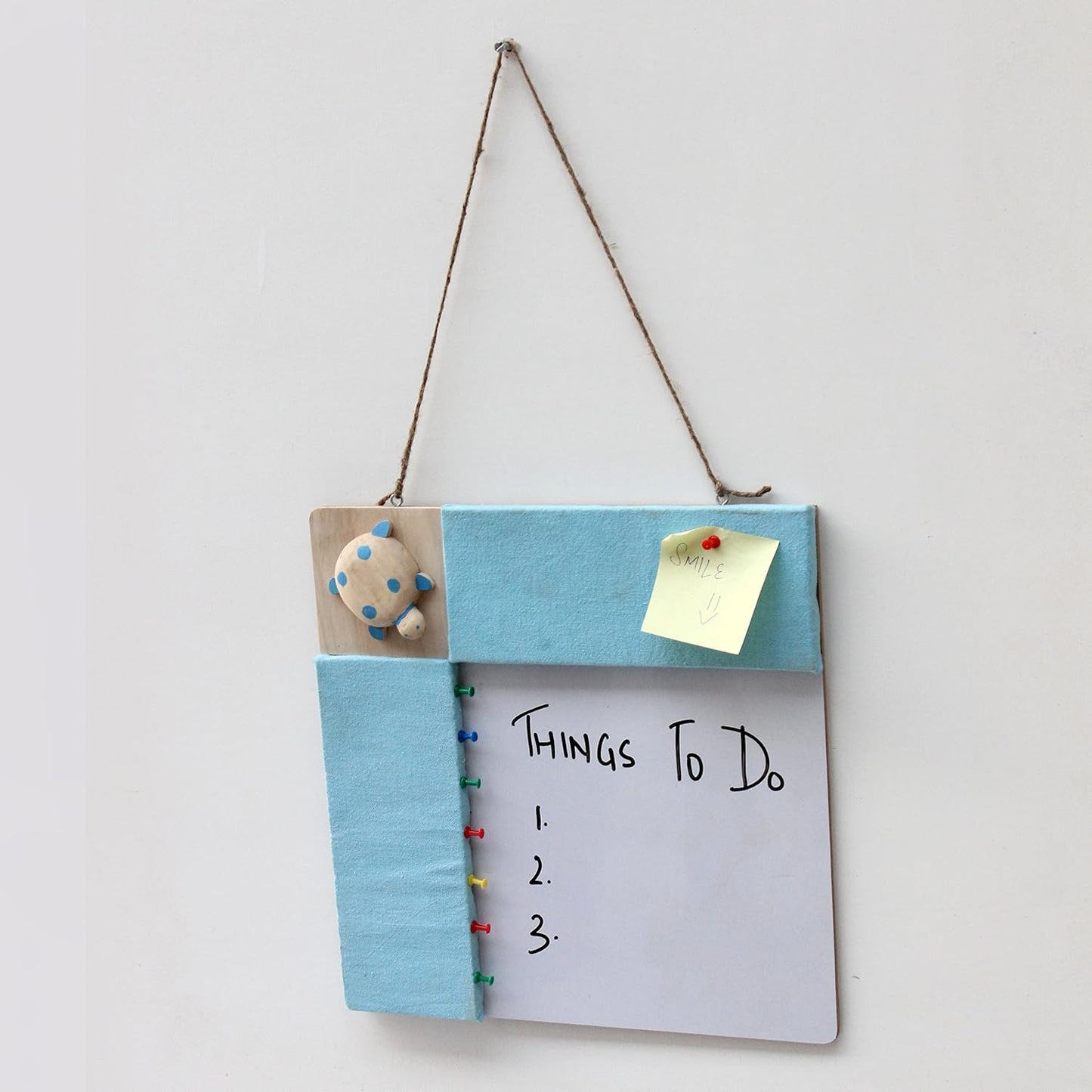 IVEI Combination Board with Pin Board & Whiteboard Best Gift for Home, Office, School | Office Wall Accessories | Utility Boards (Turtle - Blue)