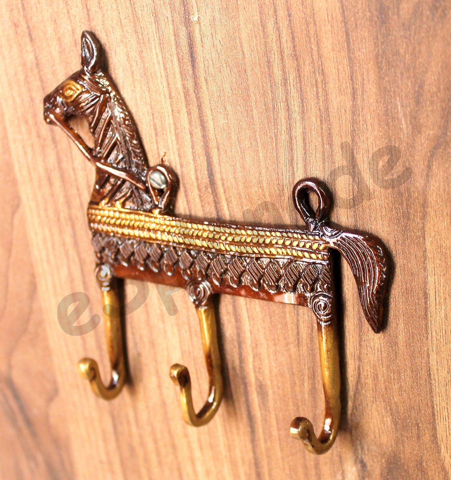 Multicolored Ethnic Horse Brass Key | Key Stand | Key Holder, for Keys Hanger Hook, Wall Key Holder, Key Stand, Keys Rack Hook, Key Hanging Hooks (Dolphin Design)