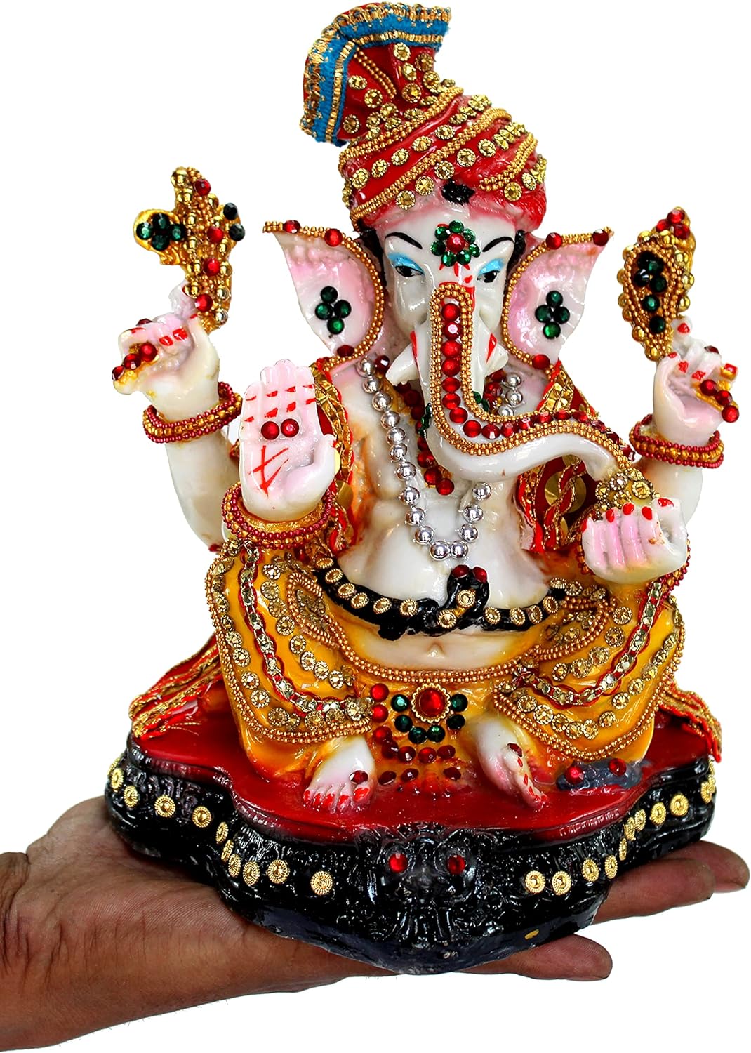 eSplanade Resin Ganesh Ganesha Ganpati Murti Idol Statue Sculpture (8.25") | Pooja idols | Home Decor