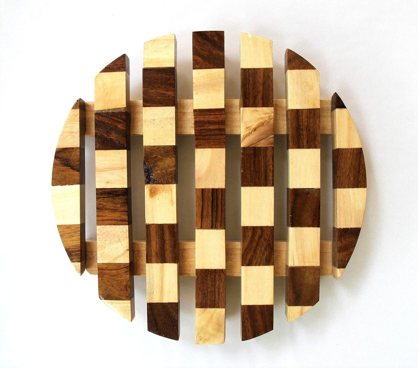 KLEO Serving Tray Platter Dish for Home and Kitchen Tableware Serveware - Wooden - 12" & 16" Diameter - Brown