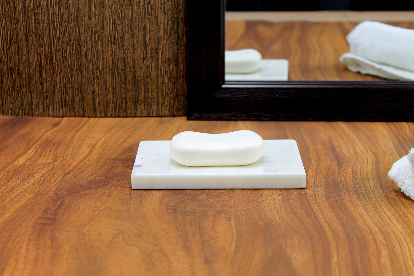 StonKraft KLEO Marble Stone Soap Dish Soap Holder Bath Accessories Bathroom Accessories (Leaf Shaped)