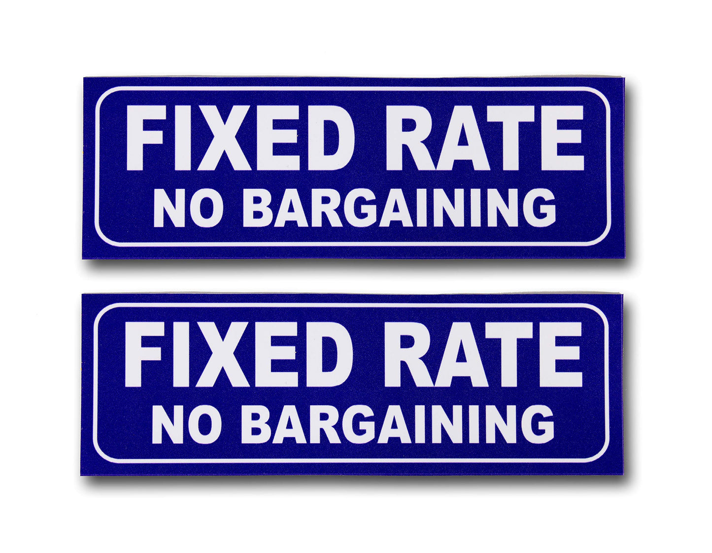 eSplanade Fixed Price No Bargaining Sign Sticker Decal - Easy to Mount Weather Resistant Long Lasting Ink Size (9" x 3")