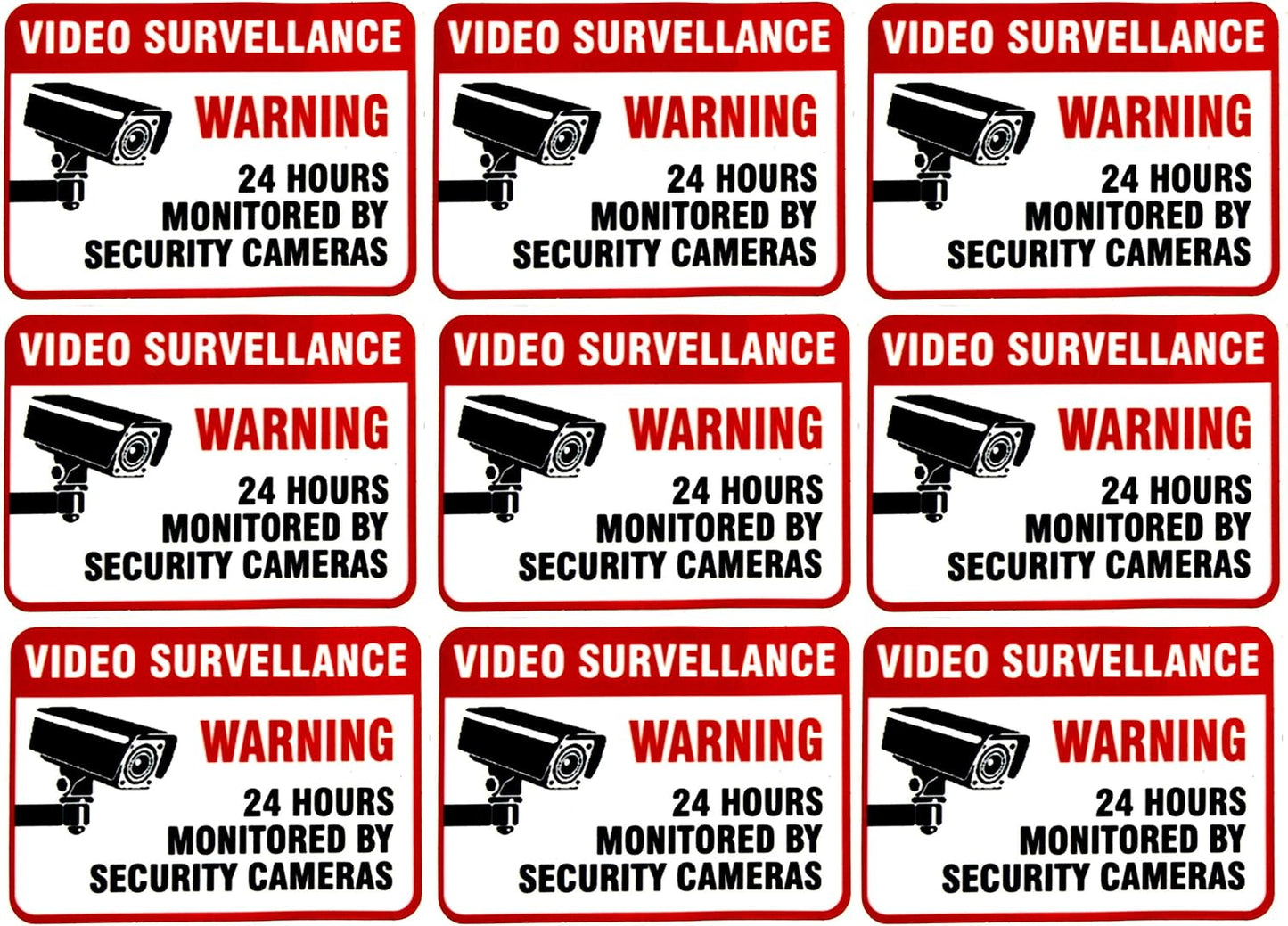 eSplanade Video Surveillance Monitoring by Security Camera Sign Decal Sticker - Easy to Mount Weather Resistant Long Lasting Ink Size (2.5" x 3.5")