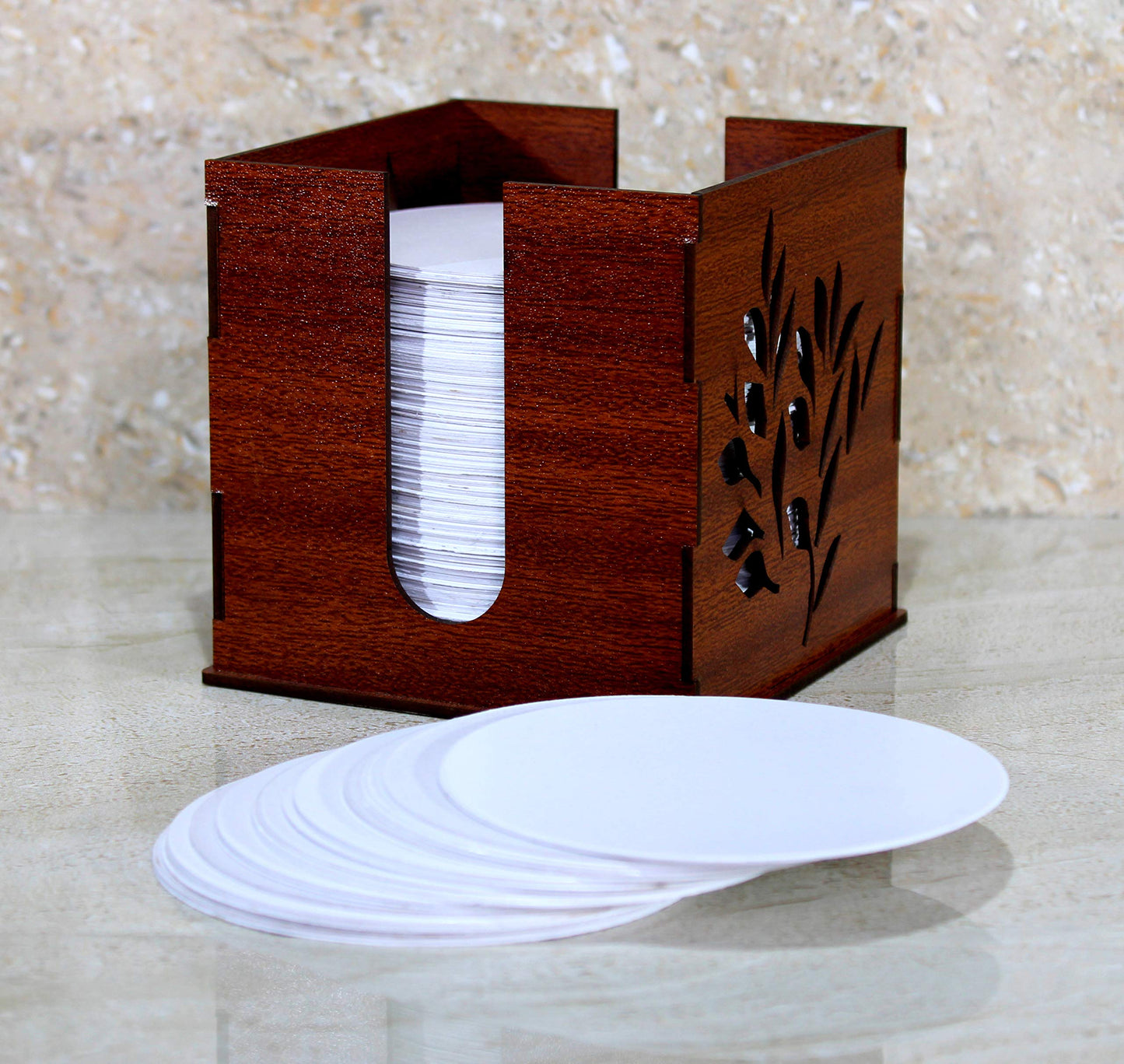 eSplanade Disposable Paper Coasters - Use and Throw Reversible Round Paper Coasters - Set of 100 - White