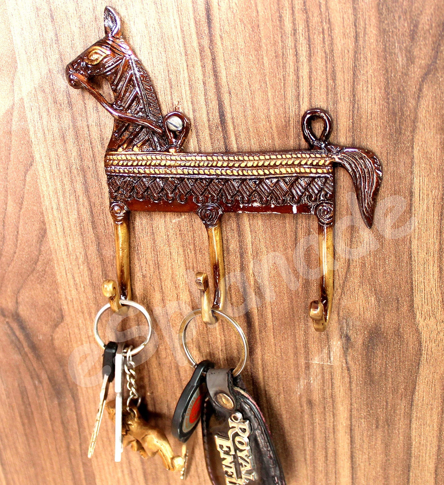 Multicolored Ethnic Horse Brass Key | Key Stand | Key Holder, for Keys Hanger Hook, Wall Key Holder, Key Stand, Keys Rack Hook, Key Hanging Hooks (Dolphin Design)