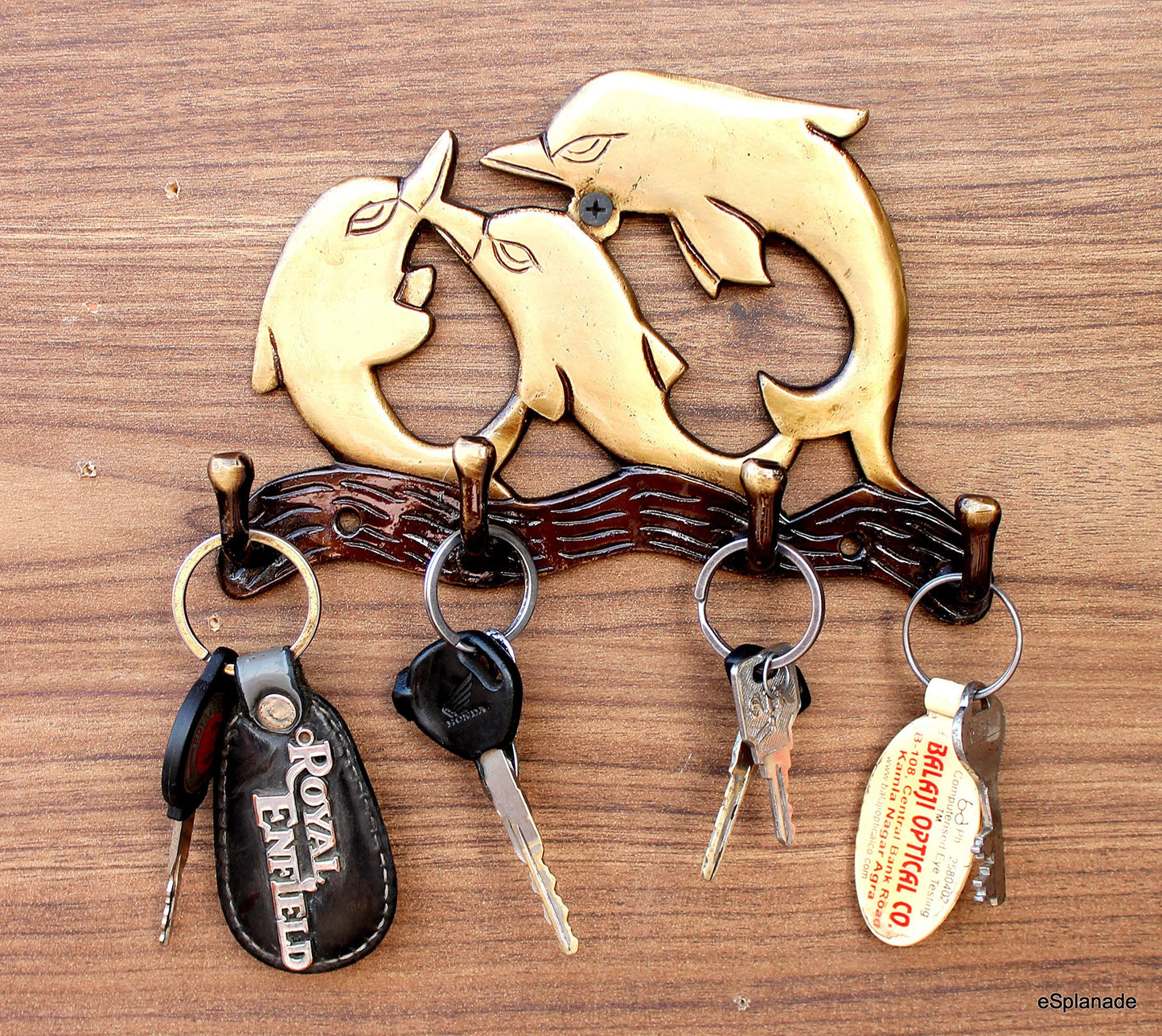 Multicolored Ethnic Horse Brass Key | Key Stand | Key Holder, for Keys Hanger Hook, Wall Key Holder, Key Stand, Keys Rack Hook, Key Hanging Hooks (Dolphin Design)