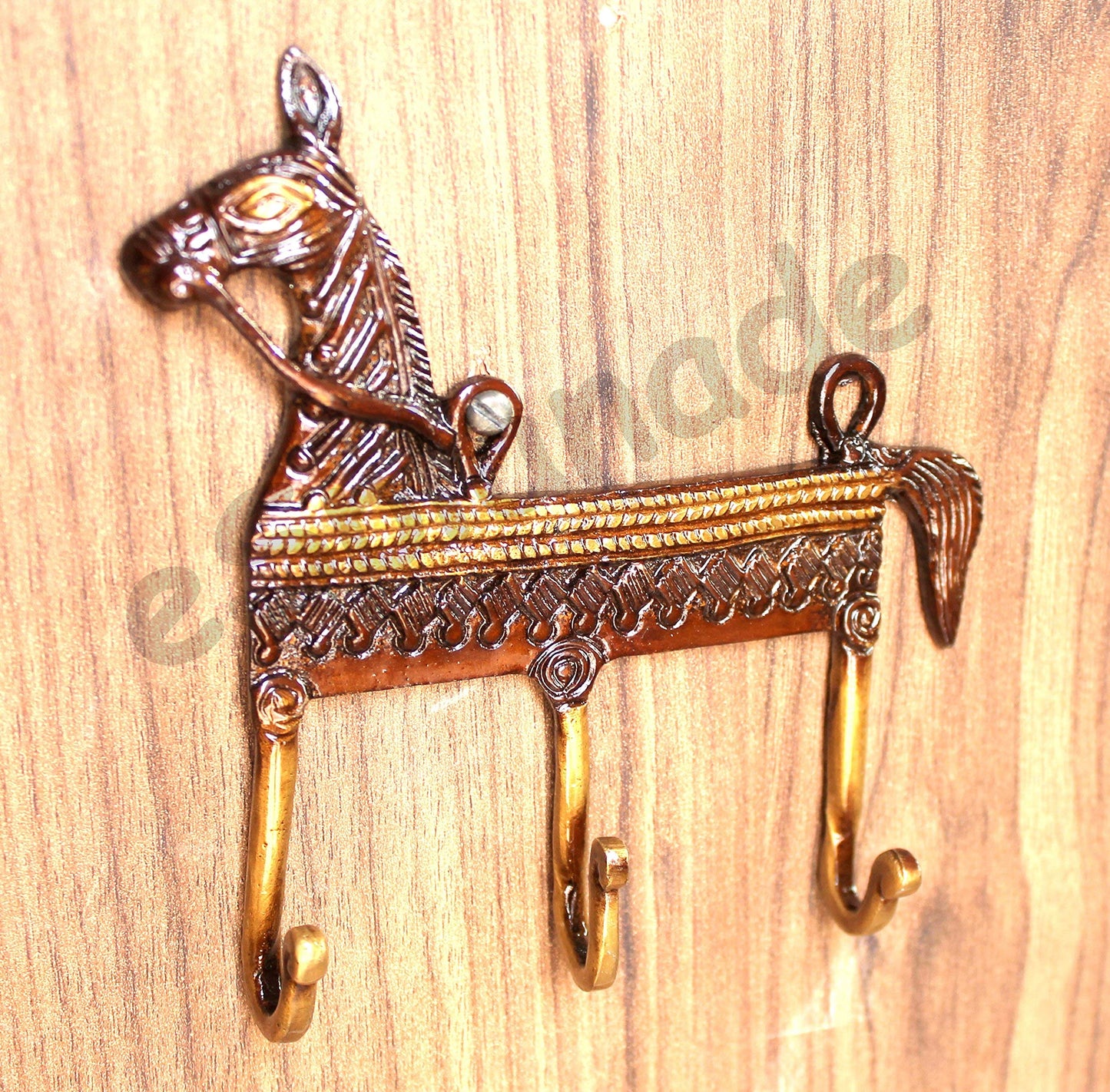 Multicolored Ethnic Horse Brass Key | Key Stand | Key Holder, for Keys Hanger Hook, Wall Key Holder, Key Stand, Keys Rack Hook, Key Hanging Hooks (Dolphin Design)