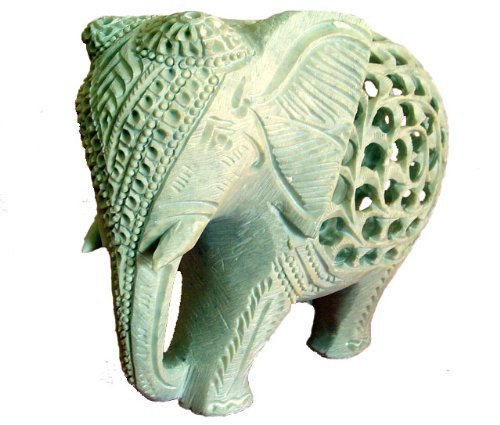 StonKraft Marble Soapstone Carved Elephant - Baby Inside Mother's Tummyarble Soapstone Carved Elephant - Baby Inside Mother's Tummy (6 inches)