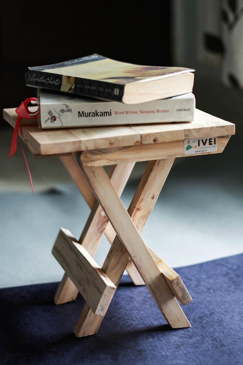 IVEI Smart Wooden Folding Multi-Purpose Table - Folding Stool for Kids and Toddlers - Mini Table - Kids Play Table – Handmade Wooden Table - Attractive Gifts for Homes. Size: Small (9.5in)