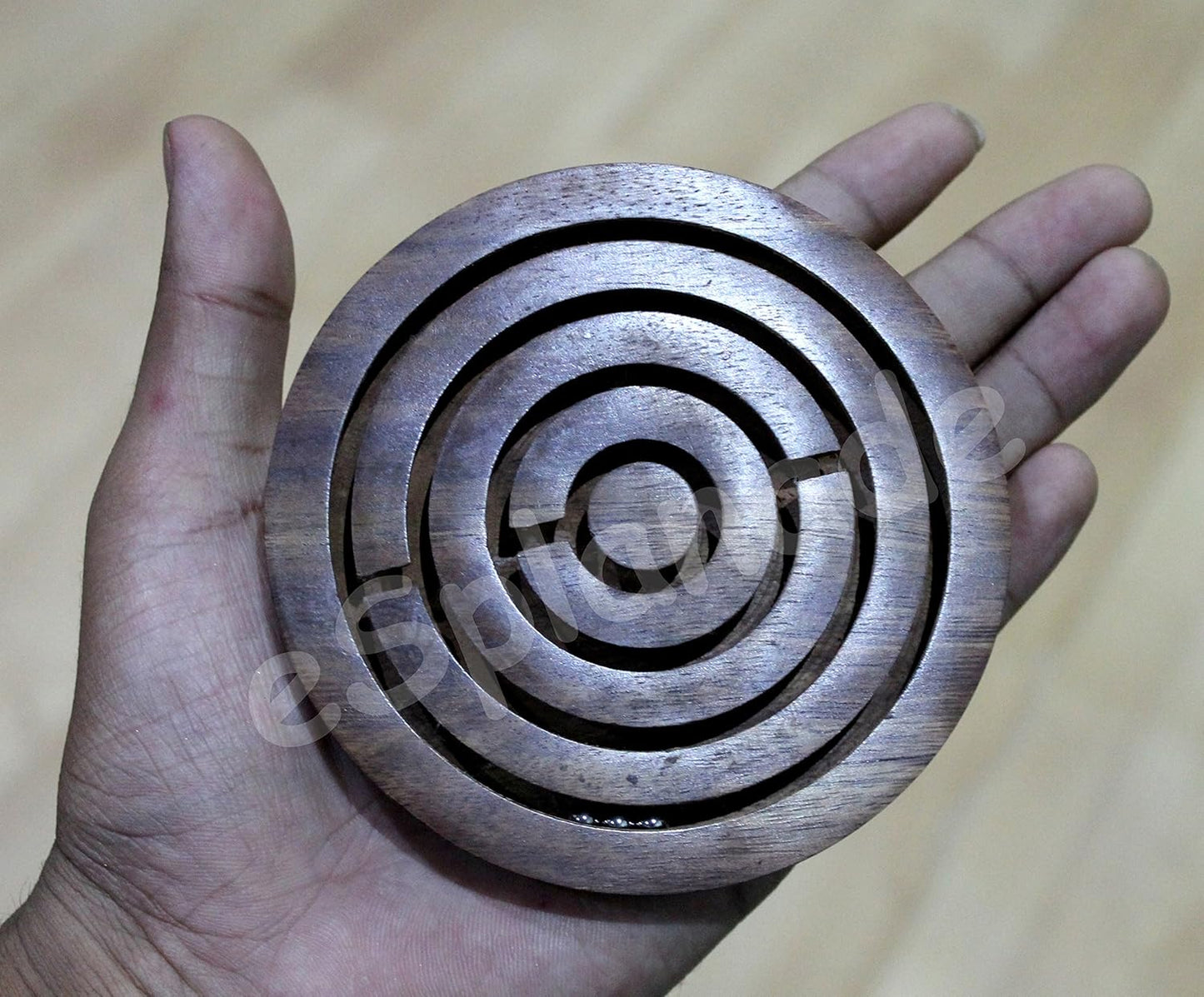 StonKraft Wooden Labyrinth Board Game Ball in a Maze Puzzle Toys - Indoor Puzzle Game for Young Adults (4 Inches)