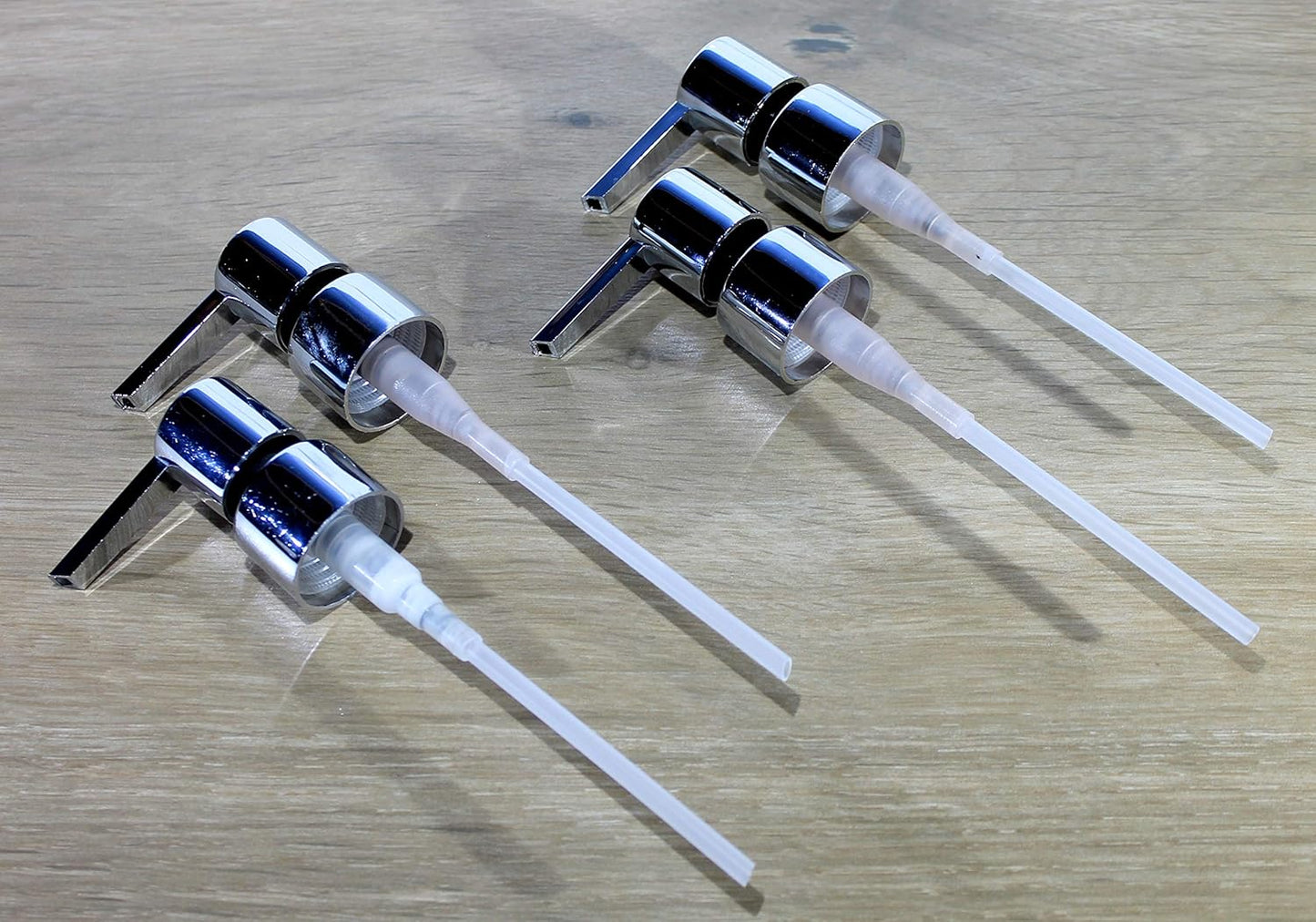 KLEO Chrome Finish Plastic Liquid Soap Dispenser Replacement Pump | Soap Pump | Lotion Pump - Pack of 4 (4 Piece Set)