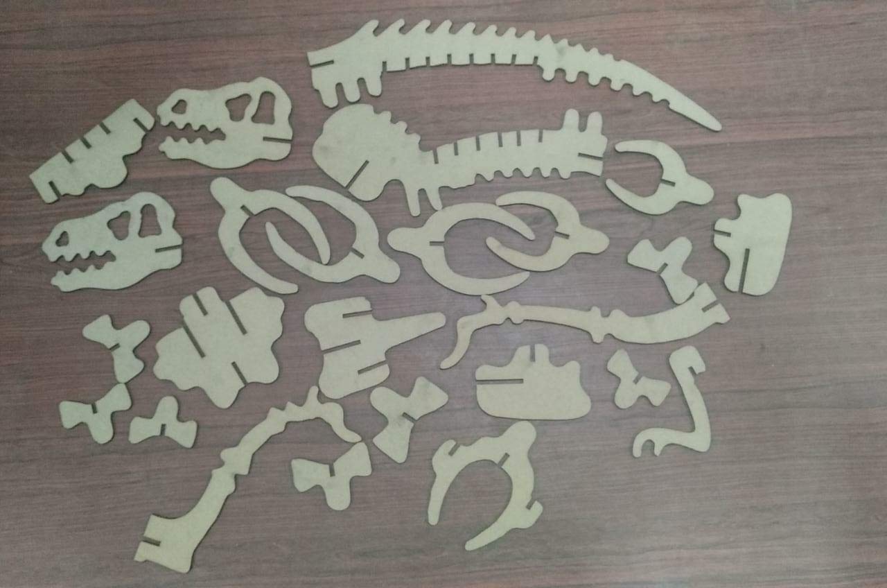 StonKraft Wooden 3D Puzzle Dinosaur Skeleton (Very Big Size) - Home Decor, Construction Toy, Modeling Kit, School Project - Easy to Assemble