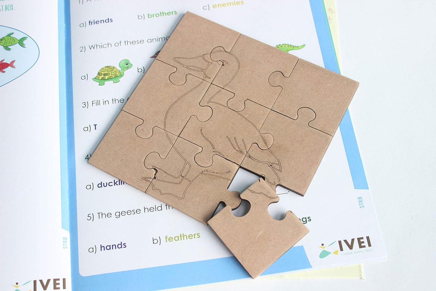 IVEI Panchatantra Kids Learning Book - Workbook and DIY puzzle of Panchatantra Story - Colouring Activity Worksheets - Creative Fun Activity and Education For Kids - The Tortoise and the Geese ( Age 4 to 7 Years )