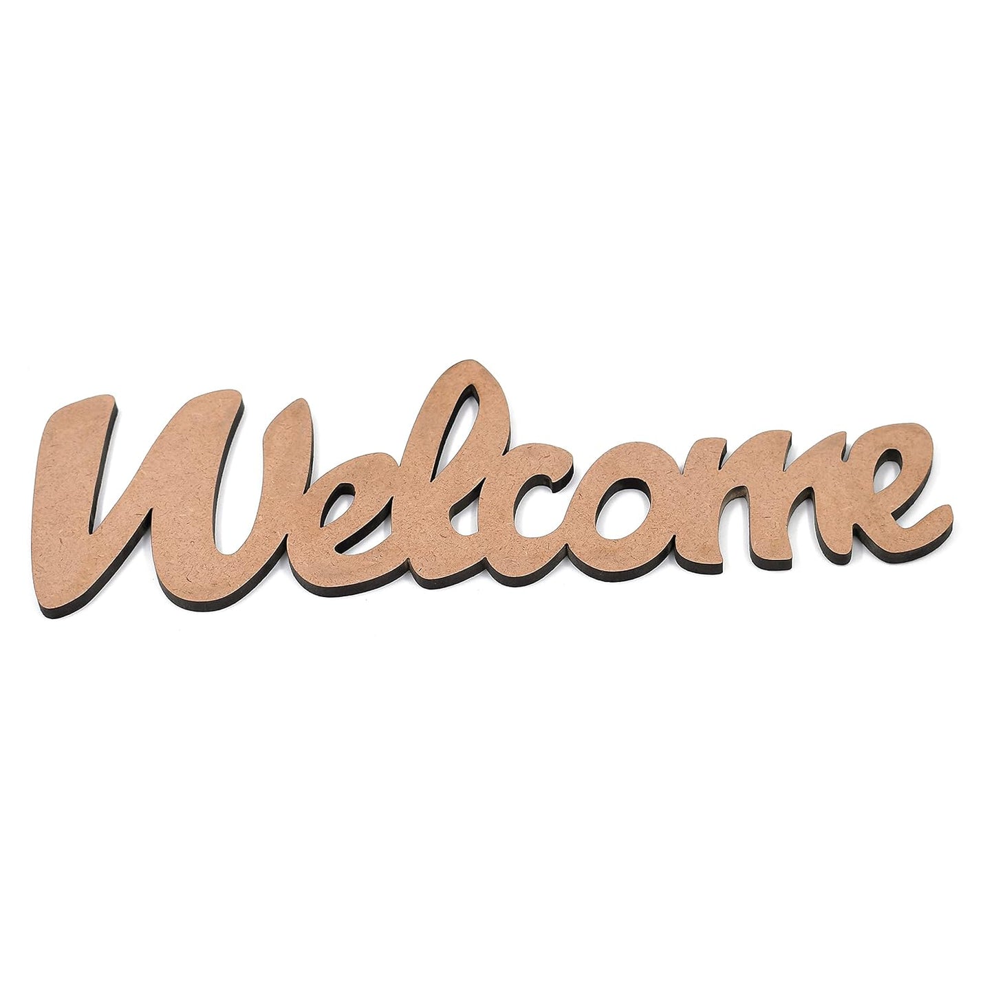IVEI MDF Welcome Plaque - DIY Craft Materials for Home Décor, Wall Décor, Wall Art -Wooden Cutout for DIY Art & Craft, Painting, Resin & Fluid Art, Decoupage, Mandala Art, Pyrography