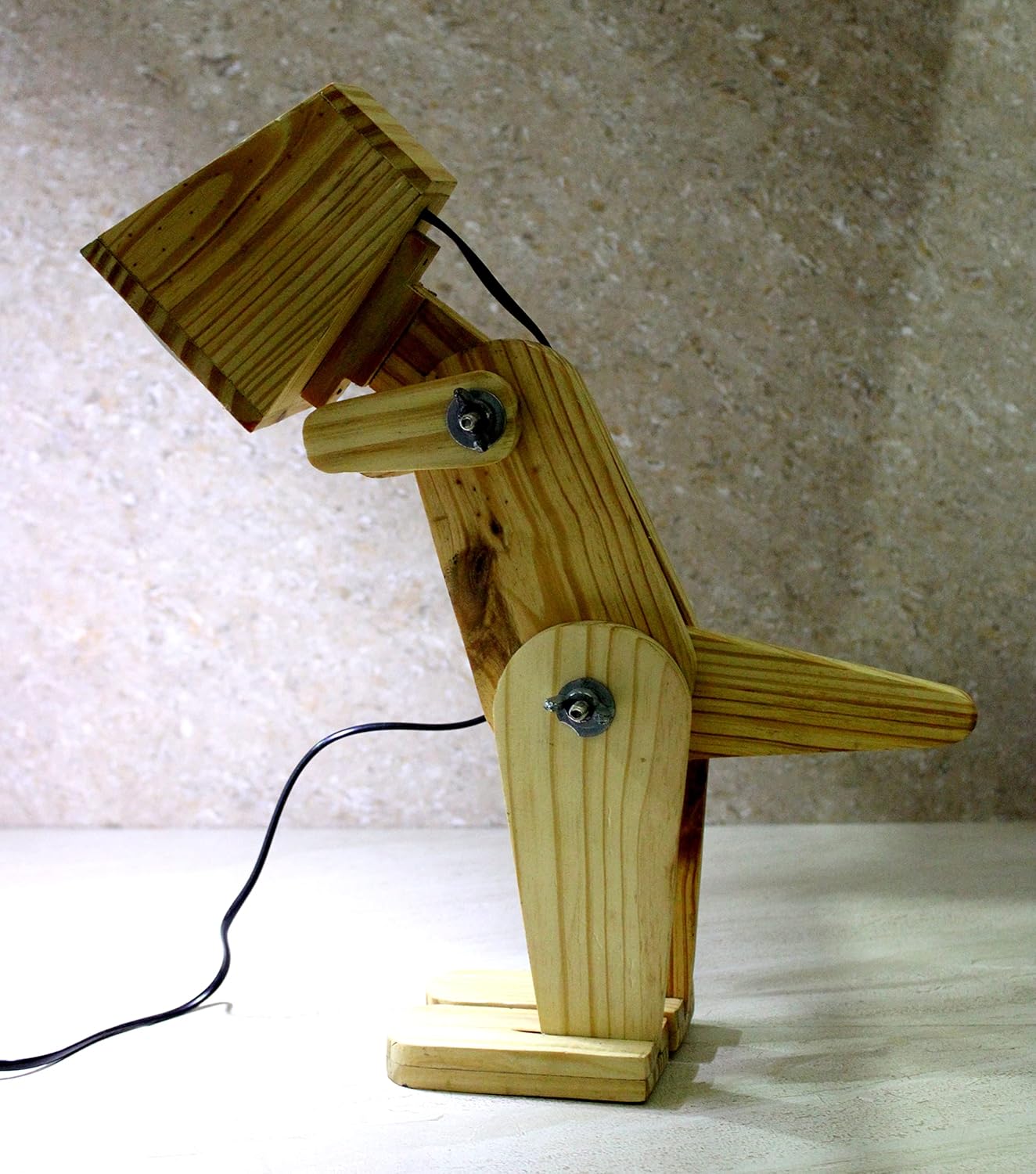 ESPLANADE Wooden Dinosaur Shape Decorative Wall Light | Bedside Lamp | Reading Light | Table Lamp | Focus Lights | Home Decor (Dinosaur)