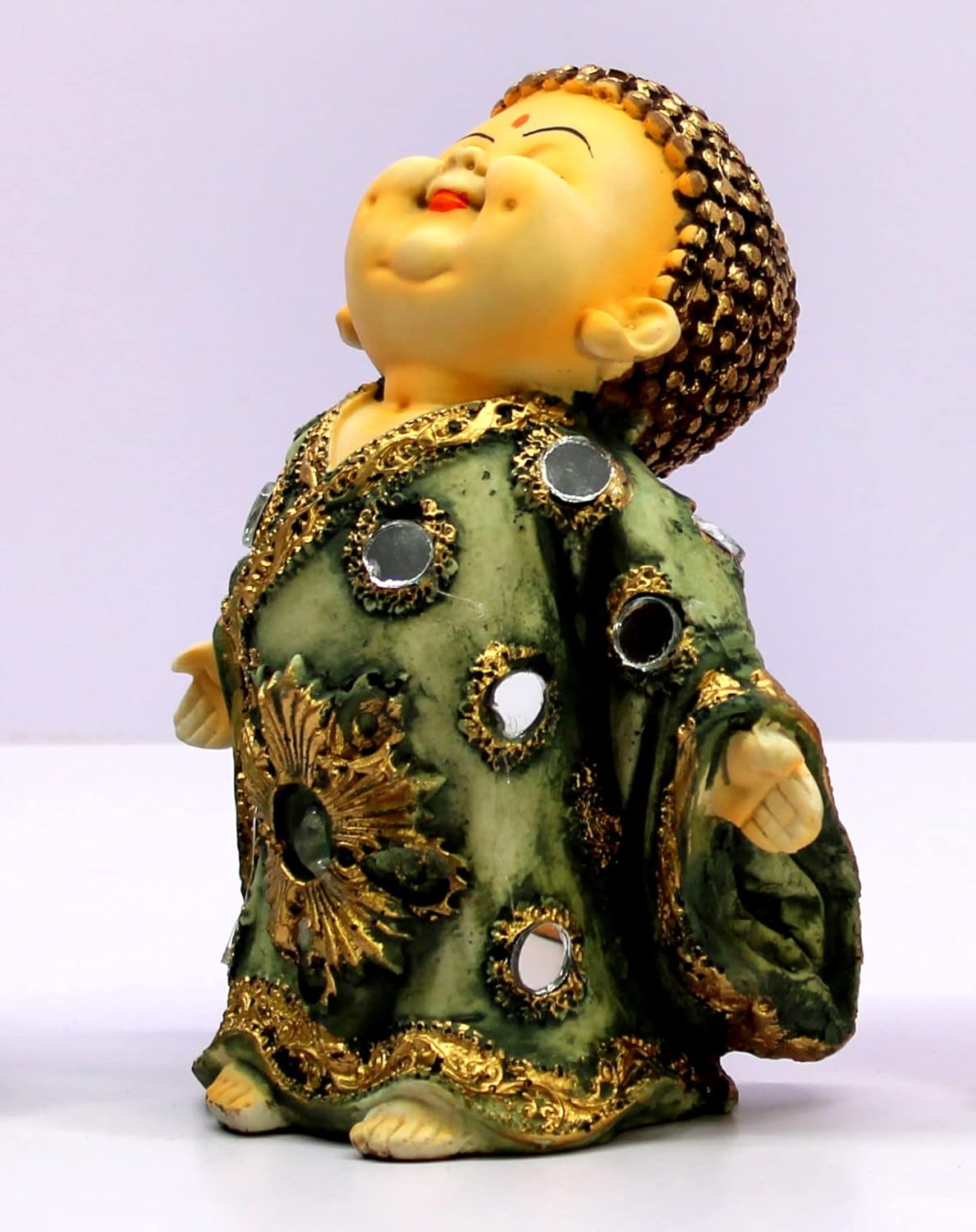 eSplanade Baby Buddha Statue for Home Decor | Little Happy Buddha for Office Table Desk, Shelf | Small Laughing Buddha Doll | Feng Shui | Resin Idol & Figurine | House Warming Gifts, 7 Inches