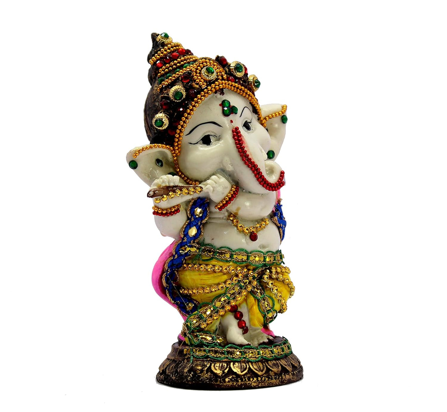 ESPLANADE Resin Ganesh Ganesha Ganpati Murti Idol Statue Sculpture - 6 inches | Pooja Idols | Home Decor