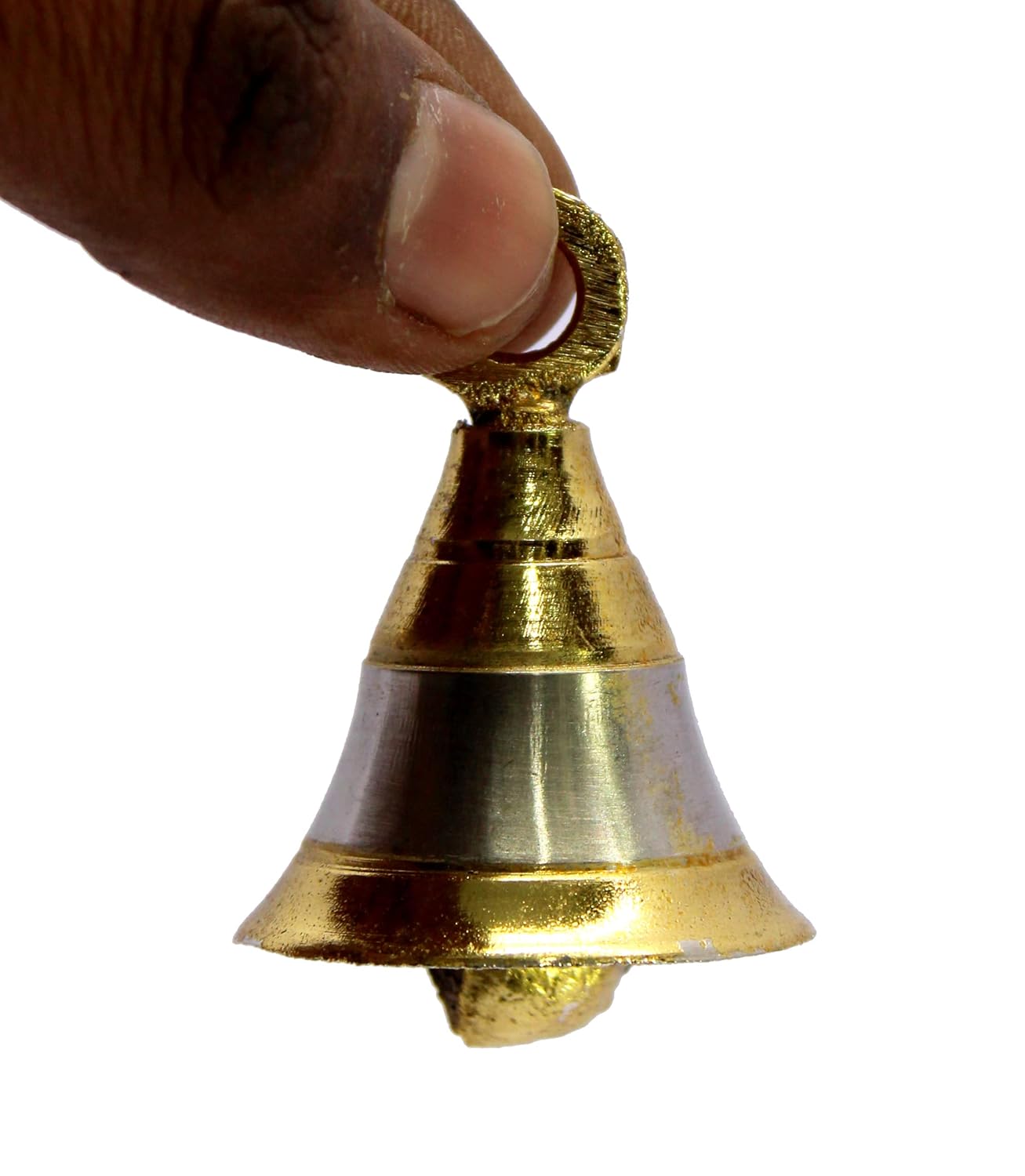eSplanade Brass Pooja Mandir and Decorative Bells | Pack of 10 | 2" Inches - Golden & Silver