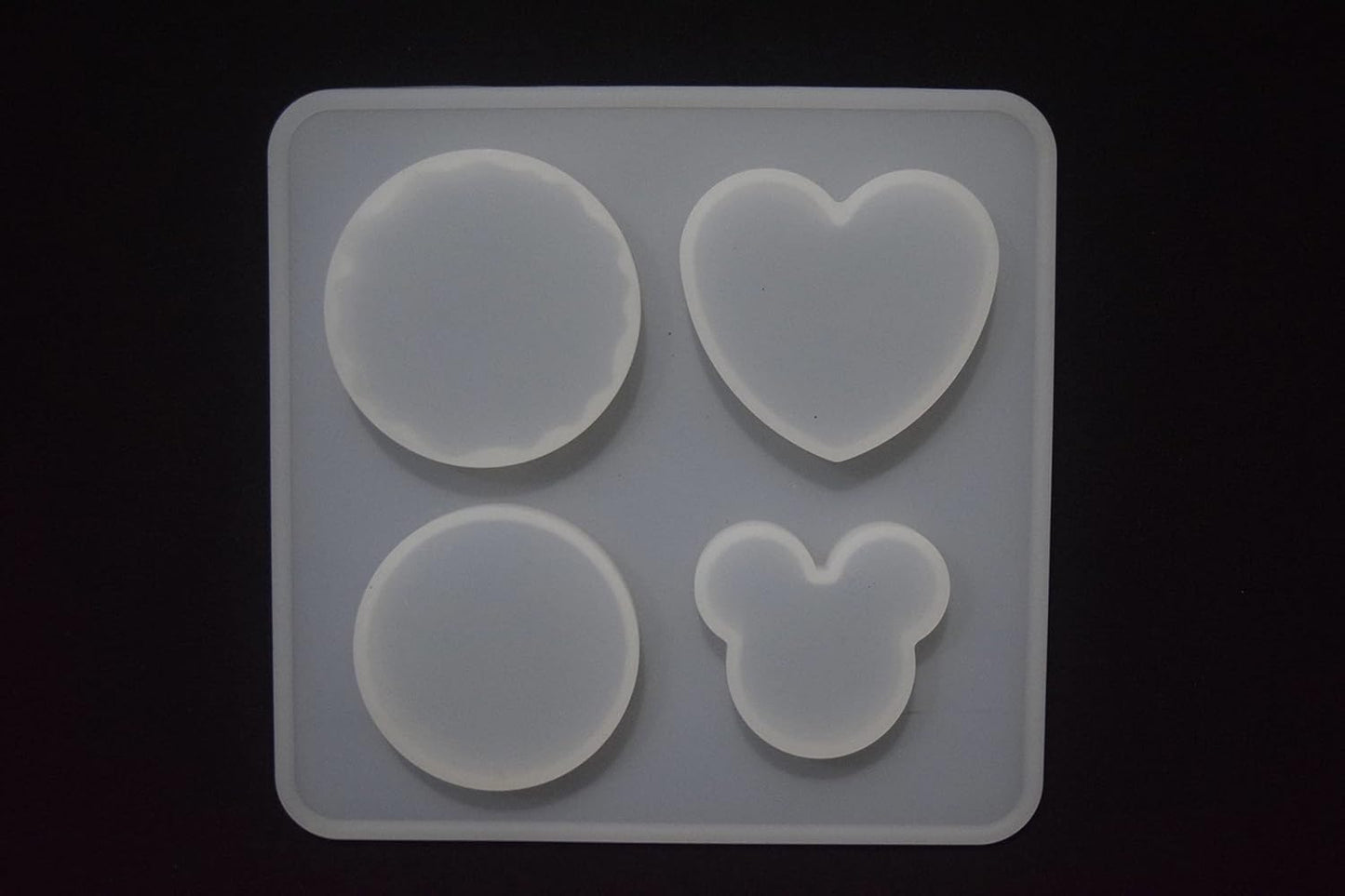 IVEI Keychain Making Resin Mold Silicone Set of 2 for Crafting, Keychains, Pendant, Jewelry, Earrings Making – DIY Home Decoration Tools, Resin Tools, Christmas Birthday Gifts – Round, Heart, Agate, Hexagon & Mickey Shaped Keychain