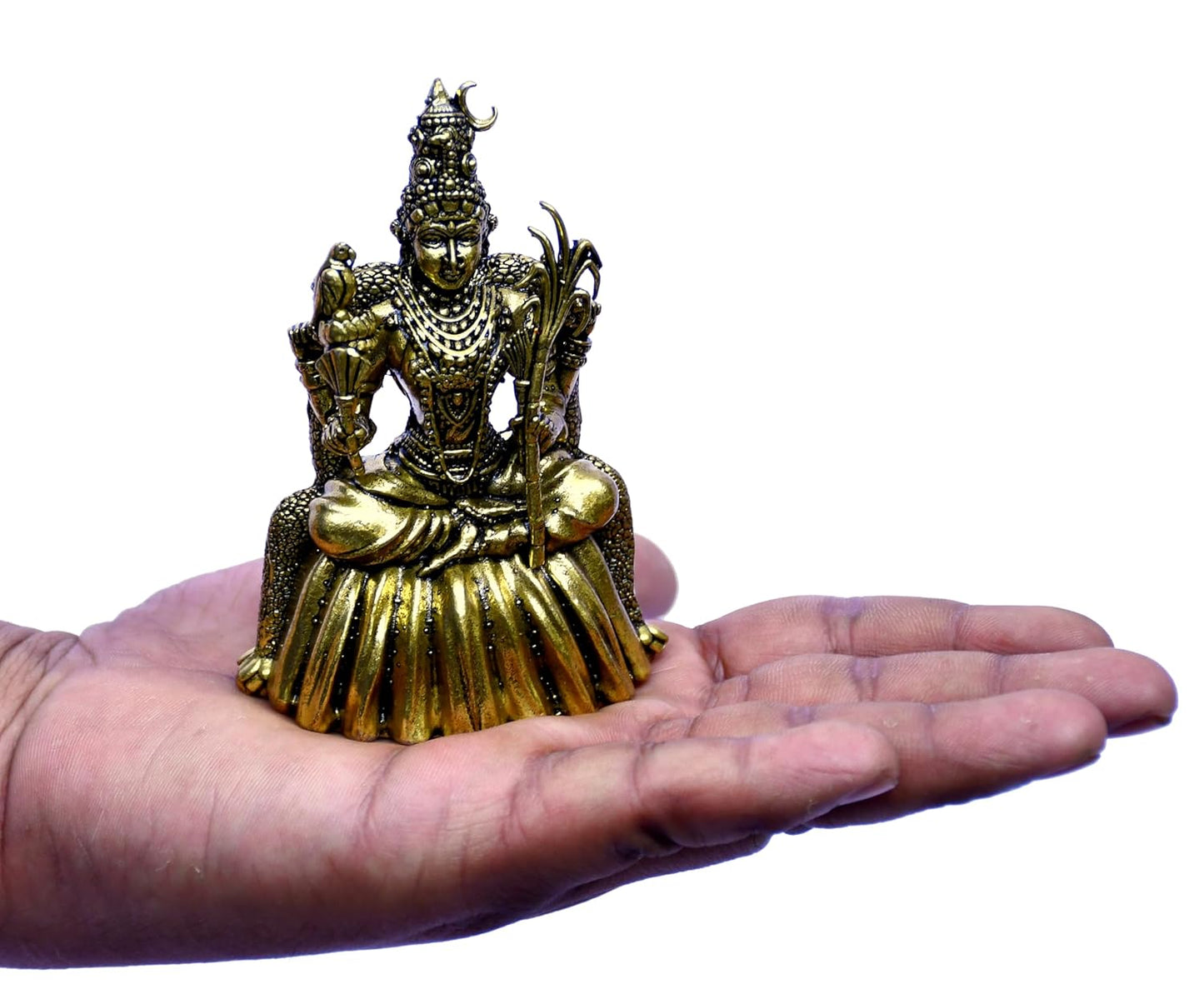 ESPLANADE Brass Tripura Sundari Idol, 4" Goddess Rajarajeshwari Murti, Lalitha Devi Statue, Sodashi, Adhi Parasakthi, Brass Decoration Items for Home and Temple