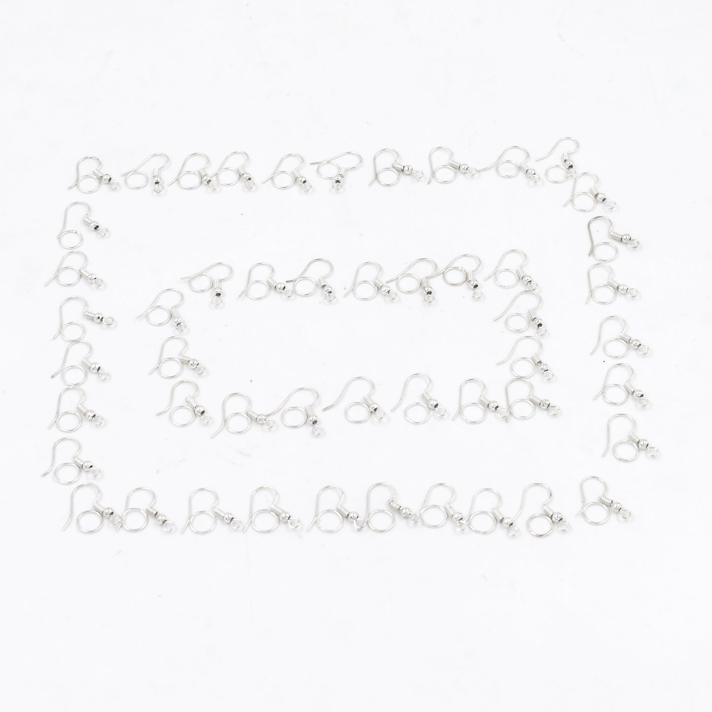 IVEI DIY Earring Hooks & Jump Rings for Jewellery Making – Bulk Pack | DIY Projects, Quilling & Craft | Ideal for Artists, Professionals, Kids (50 Silver)