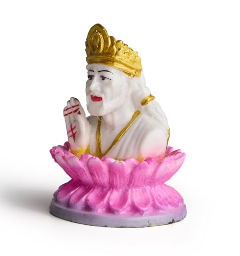 ESPLANADE Murti for Car Dashboard – Ashirwad Idol for Home Temple, Office Décor – Resin Figurine (Sai Baba)
