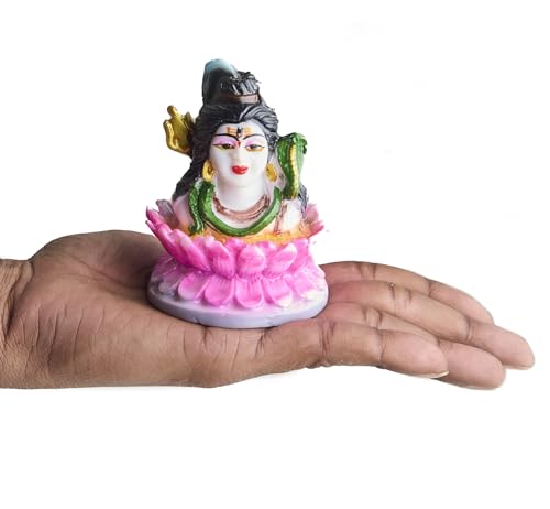 ESPLANADE Murti for Car Dashboard – Ashirwad Idol for Home Temple, Office Décor – Resin Figurine (Shiv)