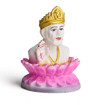 ESPLANADE Murti for Car Dashboard – Ashirwad Idol for Home Temple, Office Décor – Resin Figurine (Sai Baba)