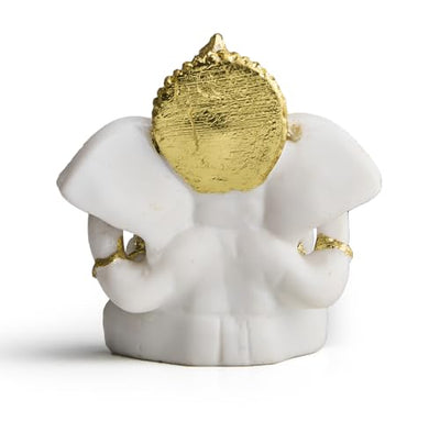 ESPLANADE Resin Ganesh Murti for Car Dashboard Ganesha Idol for Home Temple & Office Desk Décor, Ganpati Miniature Statue for Mandir (3.7" Inches)