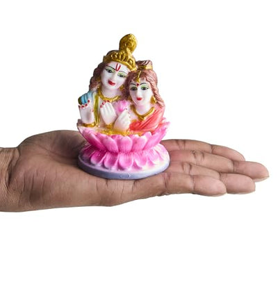 ESPLANADE Murti for Car Dashboard – Ashirwad Idol for Home Temple, Office Décor – Resin Figurine (Radha Krishna)