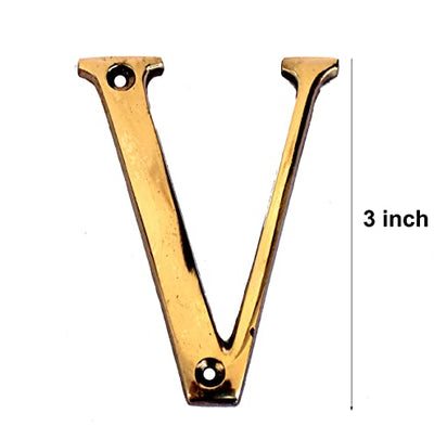 eSplanade - Brass House Hotel Door Name Alphabets - Wall Door Plaque Letter Alphabets - 3" Inches - Golden ("All Alphabet-3")