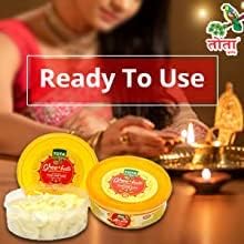 Tota Wax Free Pure Cow Ghee Diya Cotton Wicks for Puja with Diya. Combo of 50 Pooja Batti with Diya