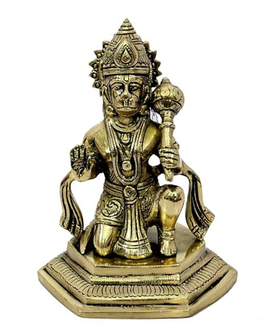 ESPLANADE Brass Hanuman Anjaneya Pavan Putra Bajrangbali Maruti Idol Murti Moorti Statue (6" Inches)