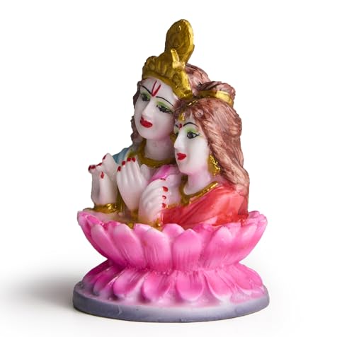 ESPLANADE Murti for Car Dashboard – Ashirwad Idol for Home Temple, Office Décor – Resin Figurine (Radha Krishna)