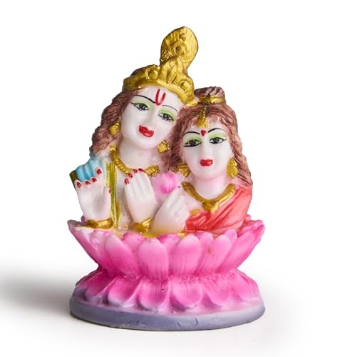 ESPLANADE Murti for Car Dashboard – Ashirwad Idol for Home Temple, Office Décor – Resin Figurine (Radha Krishna)