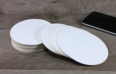 eSplanade Disposable Paper Coasters - Use and Throw Reversible Round Paper Coasters - Set of 100 - White