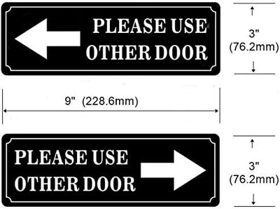 eSplanade Please USE Other Door/Different Door Sign Sticker Decal - Easy to Mount Weather Resistant Long Lasting Ink Size (9" x 3")