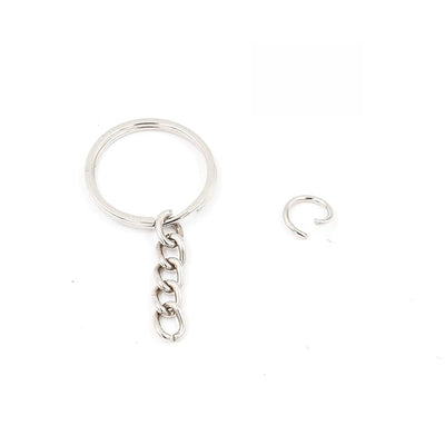 IVEI DIY Keychain Rings with Open Jump Rings for Craft | Metal Split Keyring of 25mm | Set of 100 for Jewlery, Charms and Purse Making | Craft Essentials for Small Businesses (Keychain Rings Set 100)