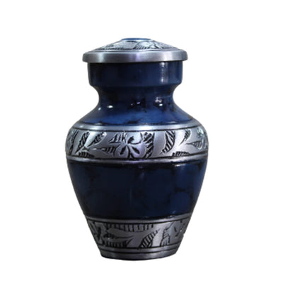 eSplanade Mini Cremation Urn Memorial Jar Pot Container | Small Metal Urn for Funeral Ashes Burial | Wolves with Moon Printed Metal Keepsake | Black - 4.5" Inches