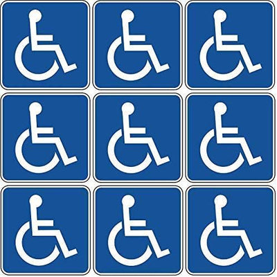 eSplanade Handicap Wheelchair Disabled Sign Sticker Decal - Easy to Mount Weather Resistant Long Lasting Ink Size (3.5" x 3.5")