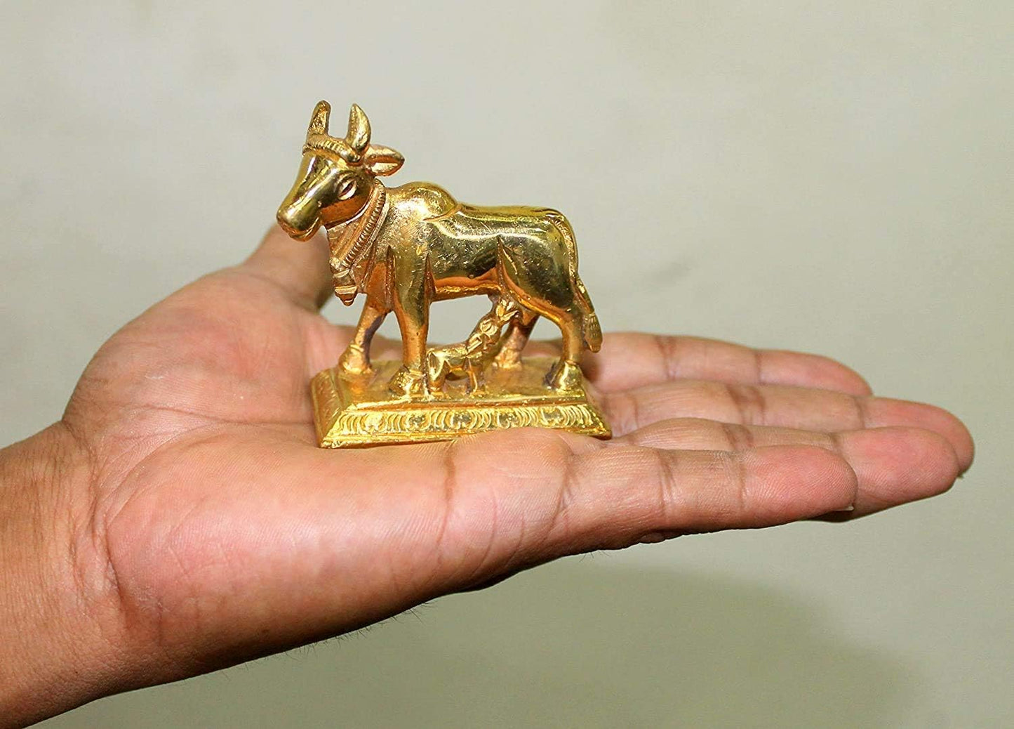 StonKraft Brass Kamdhenu Kamadhenu Idol Murti Statue 2.5 & 6.5"