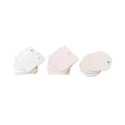 IVEI DIY MDF Shaped Pendants -MDF Cutouts Pendants - Plain, Primer MDF Blanks Pendant Cutouts - for Painting Wooden Sheet Craft, Decoupage, Resin Art Work & Decoration