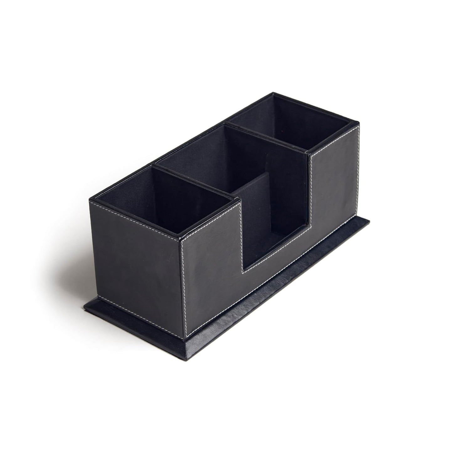 IVEI Faux Leather Pen Stand for Table, Multiple Compartments Desk Organiser Office Table, Slot for Business Cards, Premium Pen Holder, Elegant Office Desk Decorative Items, Stylish Gifts for Men
