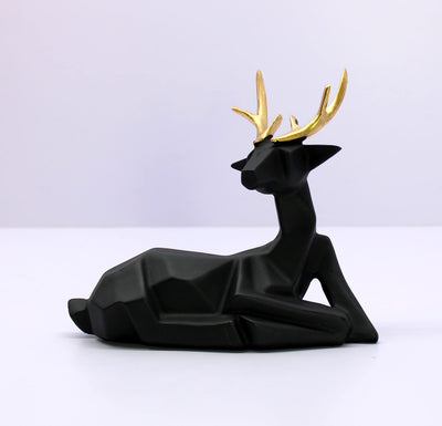 eSplanade Deer/Antelope Pair - Sculpture Showpiece | Decorative Items - Home Decor | Brass - 8" & 7.5" Inches - Brown, Black