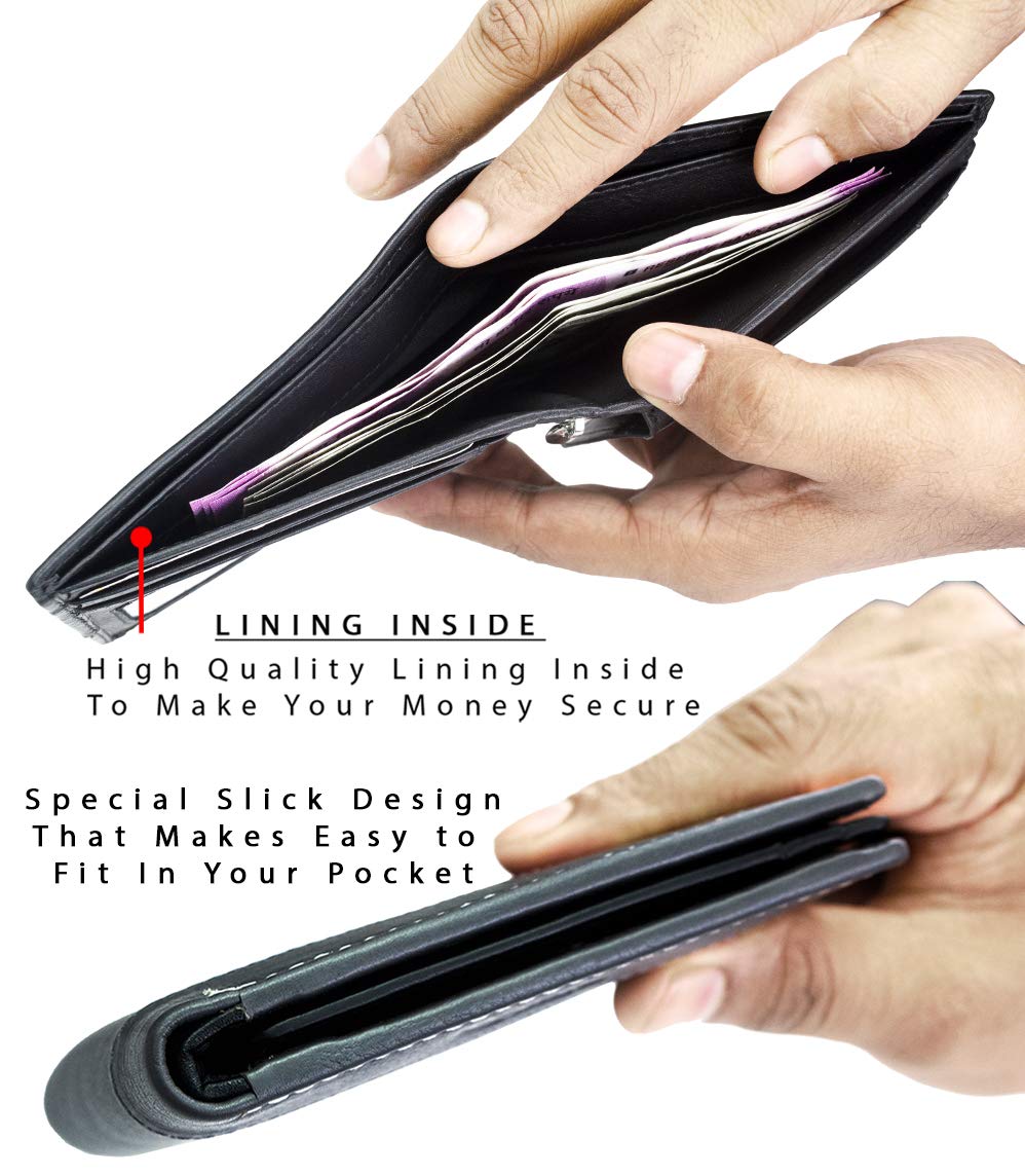 HORNBULL Buttler Black Mens Leather Wallet – Leather Wallet for Mens and RFID Blocking Genuine Leather Mens Wallet